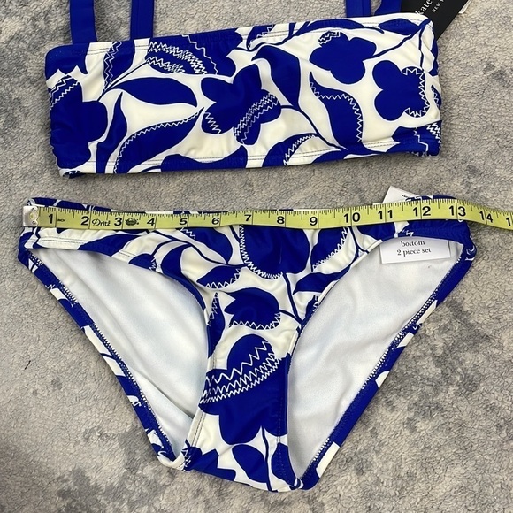 NWT Kate Spade Blue Berry Shoulder Tie Bikini Swimsuit Floral Sz XS - Picture 5 of 14